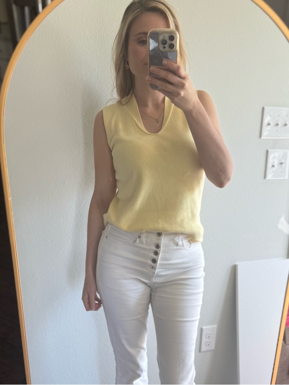 Classic Butter Yellow Sleeveless Top - Picture 6 of 9